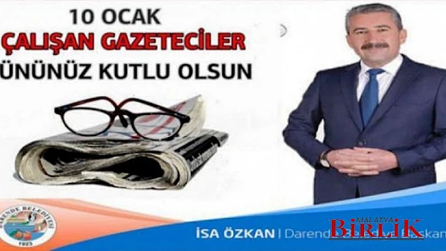 Başkan Özkan, 10 Ocak Gazeteciler Günü Mesajı