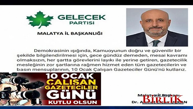 Başkan Uçkan'dan, 10 Ocak Çalışan Gazeteciler Günü Mesajı