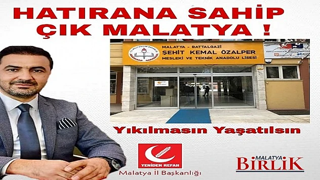 Başkan Yıldırım, Hatırına Sahip Çık Malatya!