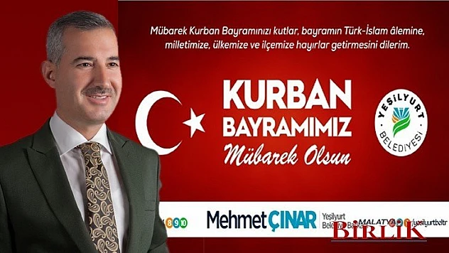 Başkan Mehmet Çınar'dan Kurban Bayramı Mesajı
