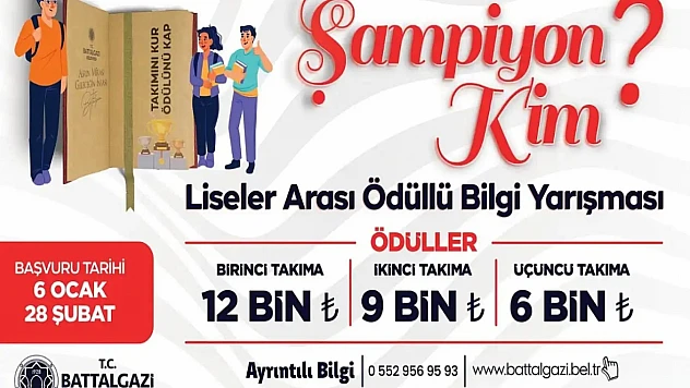 Battalgazi Belediyesi'nden Liseler Arası Bilgi Yarışması