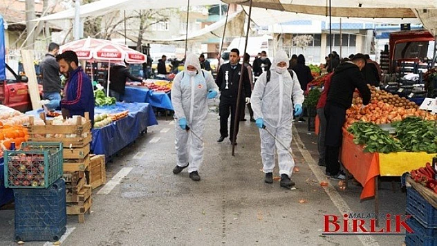 Battalgazi Belediyesi'nden Pazar Yerlerine Dezenfekte Çalışmaları
