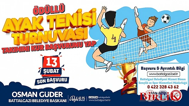 Battalgazi'de Ödüllü Ayak Tenisi Turnuvası