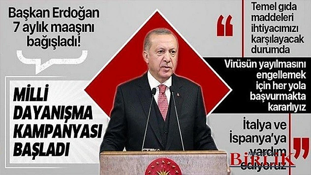 Cumhurbaşkanı: 'Milli Dayanışma Kampanyası' Başlattı
