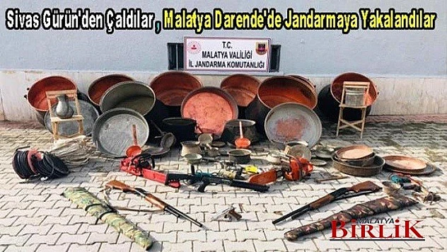 Darende'de Hırsızlar Çaldıkları Eşyalarla Yakalandı