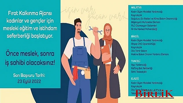 Fırat Kalkınma Ajansı Kadınlar ve Gençler İçin Mesleki Eğitim