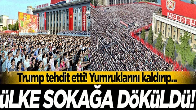 Kuzey Kore'de Halk Sokaklara Döküldü! Yumruklarını Kaldırıp...