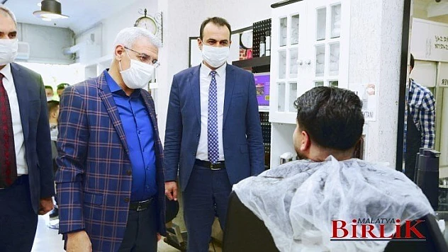 Güder Faaliyete Yeniden Başlayan Berber ve Kuaförleri Ziyaret Etti