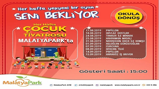 Okula Dönüş'te Her Hafta Çocuk Tiyatrosu