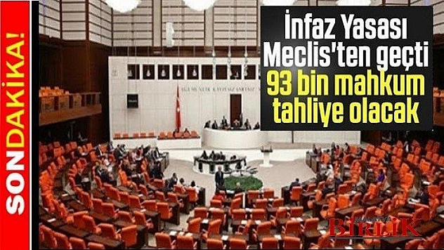 İnfaz Yasası TBMM'den Geçti... 93 Bin Kişiye Af Çıktı