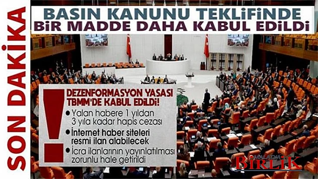 İnternet Haberciliğine İlişkin Düzenleme Kabul Edildi