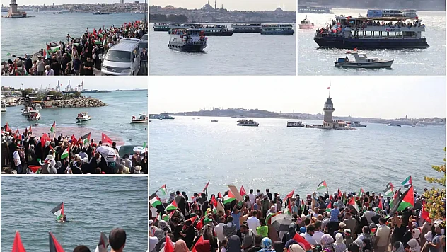İstanbul Boğazı'ndan Gazze'ye Selam Gönderildi