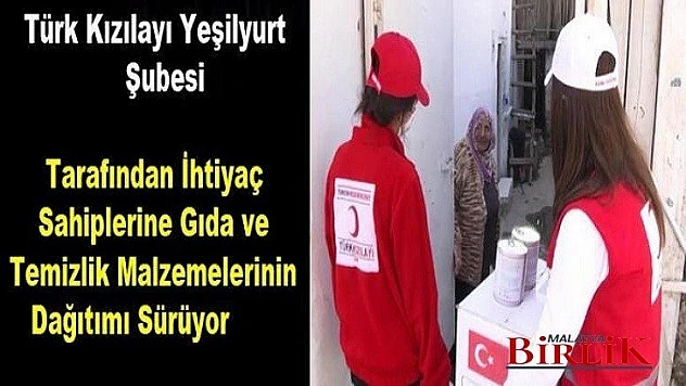 Kızılay Yeşilyurt Şubesi, Gıda ve Temizlik Kolileri Dağıttı