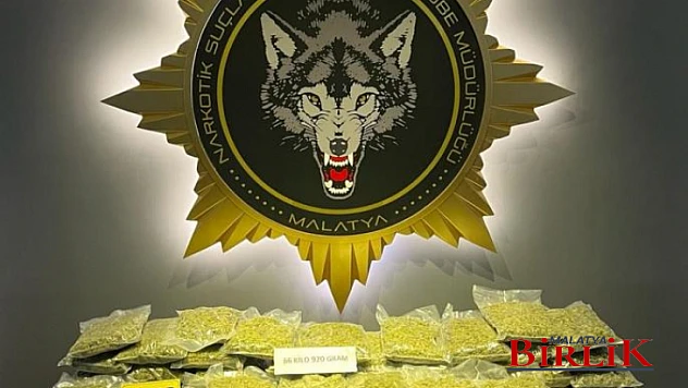 Malatya'da 5 Kilo 338 Gr Toz Esrar İle 66 Kilo 920 Gr Esrar Ele Geçirildi