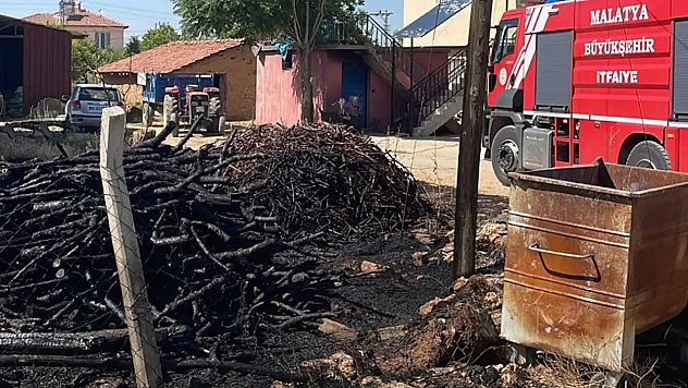 Malatya'da Odunluk Yangını