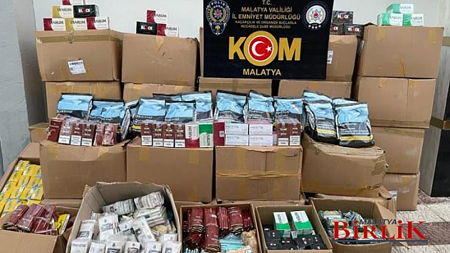 Malatya Polisi Gümrük Kaçağı Ürün ele geçirdi
