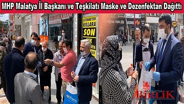 MHP Malatya İl Teşkilatı Maske ve Dezenfektan Dağıttı
