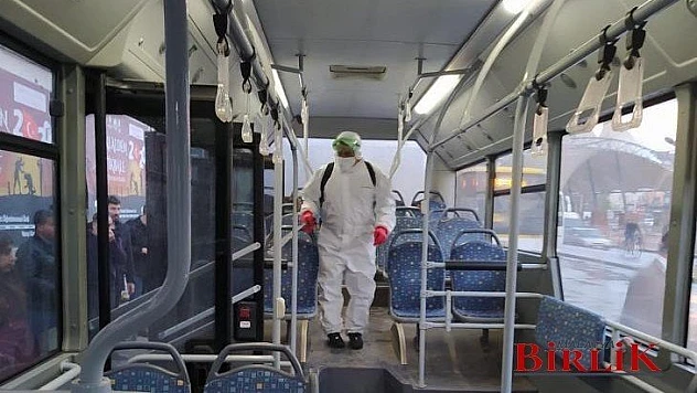 MOTAŞ Otobüs Ve Trambüslerin Dezenfekte Çalışmaları