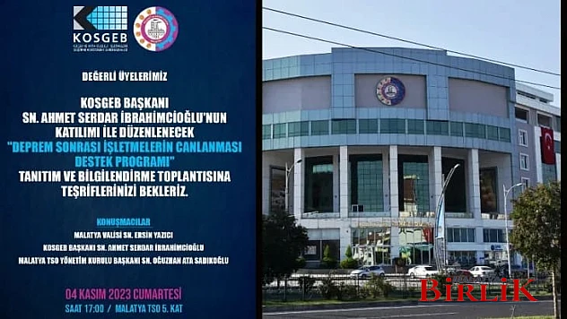 MTSO'da KOSGEB Deprem Kredisi Bilgilendirme Toplantısı