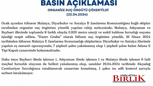 Organize Suç Örgütü Çökertildi