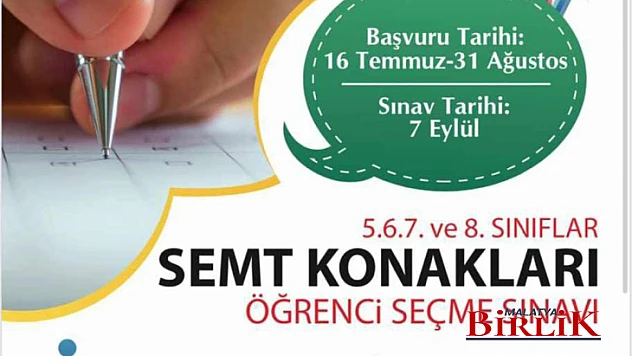 Semt Konakları Öğrenci Seçme Sınavı Kayıtları Açıldı