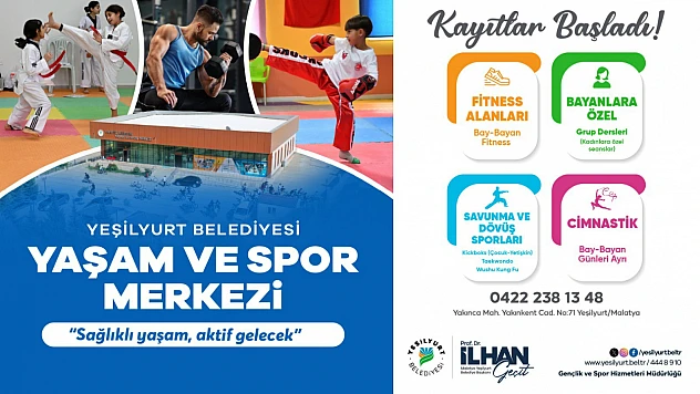 Yeşilyurt Belediyesi Yaşam Ve Spor Merkezi'nde Kayıtlar Başladı