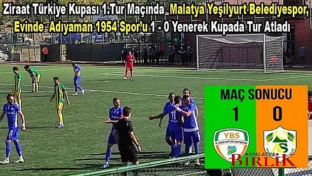 Yeşilyurt Belediyespor Kupa'da 2.Tur'a Yükseldi