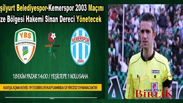 Yeşilyurt Bldspor Evinde Kemerspor 2003'ü Ağırlayacak