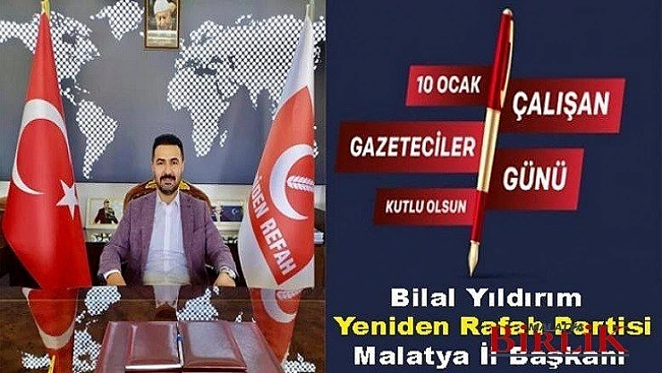 Başkan Bilal Yıldırım'dan Çalışan Gazeteciler Günü Mesajı