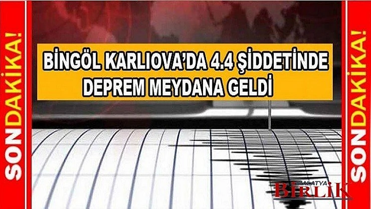Bingöl Karlıova'da 4.4 Şiddetinde Deprem Meydana Geldi
