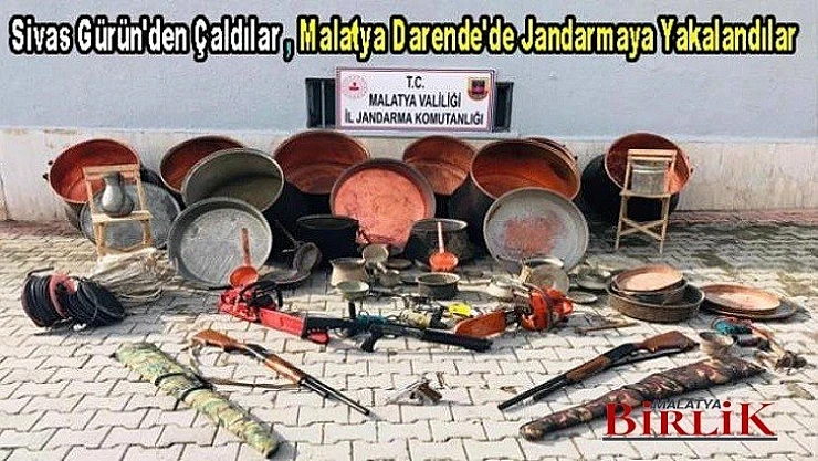 Darende'de Hırsızlar Çaldıkları Eşyalarla Yakalandı