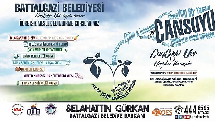 'Cansuyu Ver Hayata Kazandır' Projesi Kurs Başvuruları Başladı
