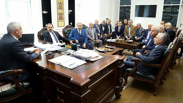 MESOB Başkanı Keskin ve Oda Başkanları, Başkan Güder'i Ziyaret Etti