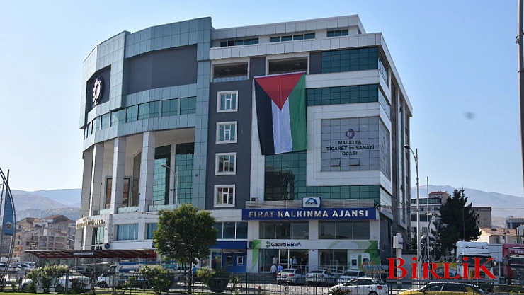 Malatya TSO, Oda Binasına Filistin Bayrağı Astı