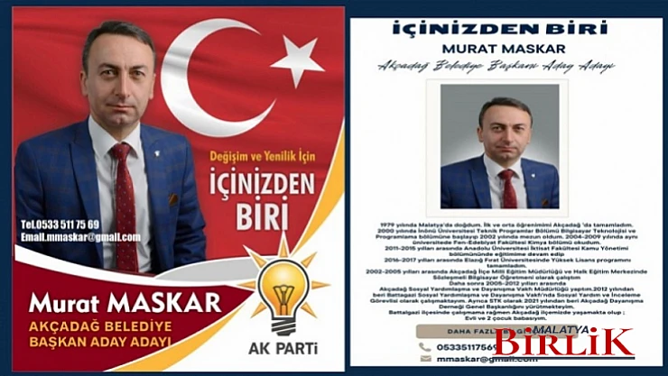 Maskar, Akçadağ'da Değişim ve Gelişim Hayal Olmayacak