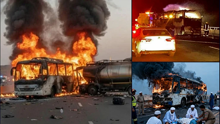 Mekke–Medine yolunda otobüs ile tanker çarpıştı: En az 42 Ölü