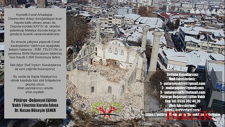 PDEV'den Malatya Esnafına Destek Kampanyası