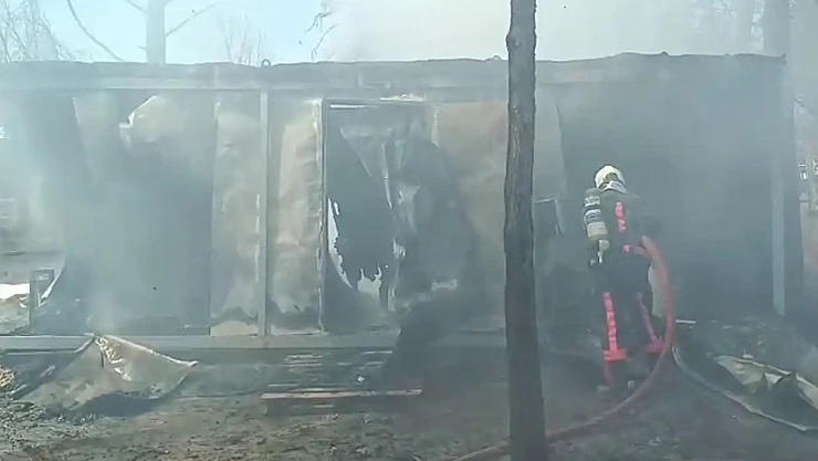 Şantiyede korkutan yangın: 1 yaralı