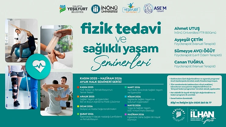Yeşilyurt'ta 'Fizik Tedavi Ve Sağlıklı Yaşam Seminerleri' 1 Kasım'da Başlıyor!