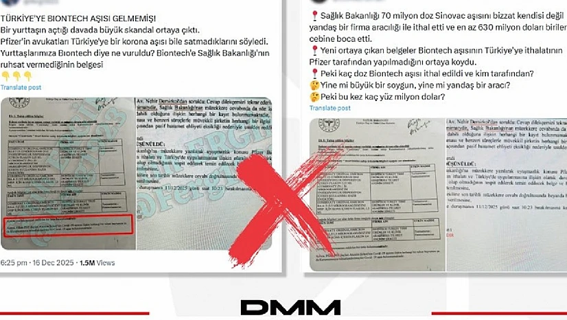 DMM'den 'Türkiye'ye BioNTech aşıları gelmedi' iddialarına yalanlama