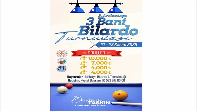 Heyecan ve Rekabet Sahne Alıyor: Arslantepe 3 Bant Bilardo Turnuvası