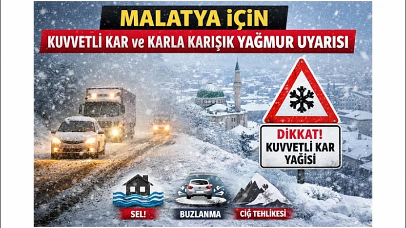 Çarşamba Günü Malatya'da Zorlu Hava Şartları Bekleniyor