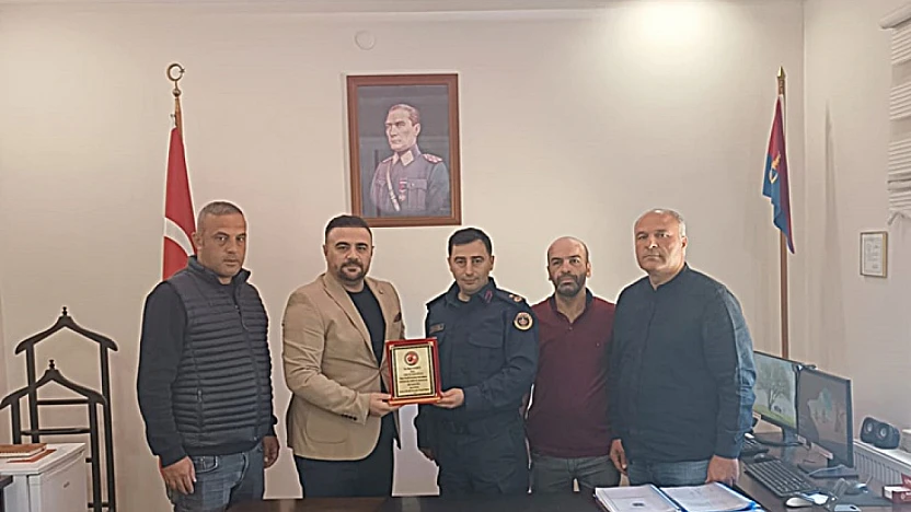 Güvenlik Korucularından Yeşilyurt İlçe Jandarma Komutanına Hayırlı Olsun Ziyareti