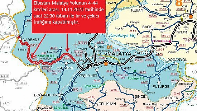 Kar Yağışı Nedeniyle Kapanan Gürün–Darende Arası Ulaşıma Açıldı