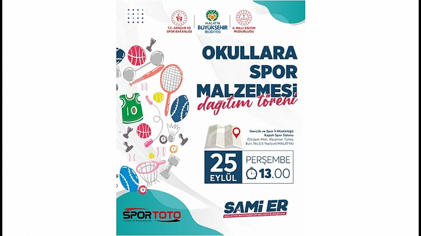 Malatya'da Gençler Sporla Büyüyor: 300 Okula Malzeme Desteği