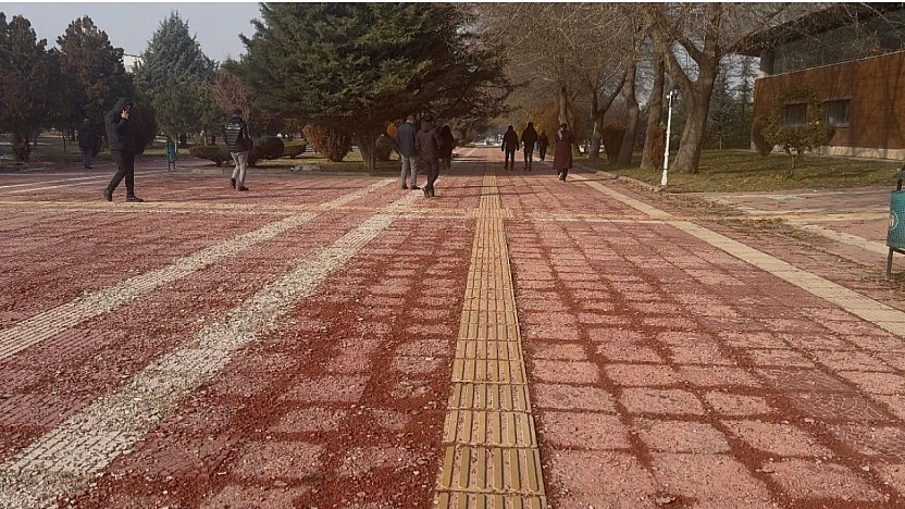 Pembe Yol Çakıl Taşlı Yola Döndü