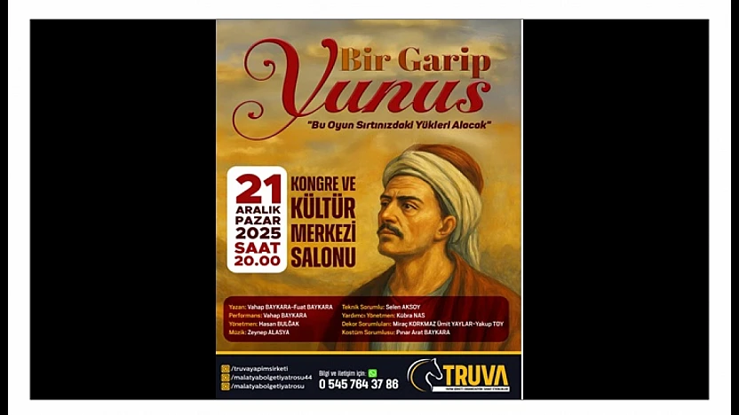 Tek Perdelik Yunus Emre Oyunu Malatyalılarla Buluşuyor