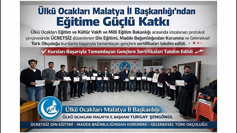 Ülkü Ocakları Malatya İl Başkanlığı'ndan Eğitime Güçlü Katkı