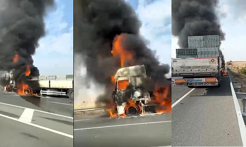 Battalgazi'de Tır Yangını: Bims Briket Yüklü Araçta Büyük Hasar