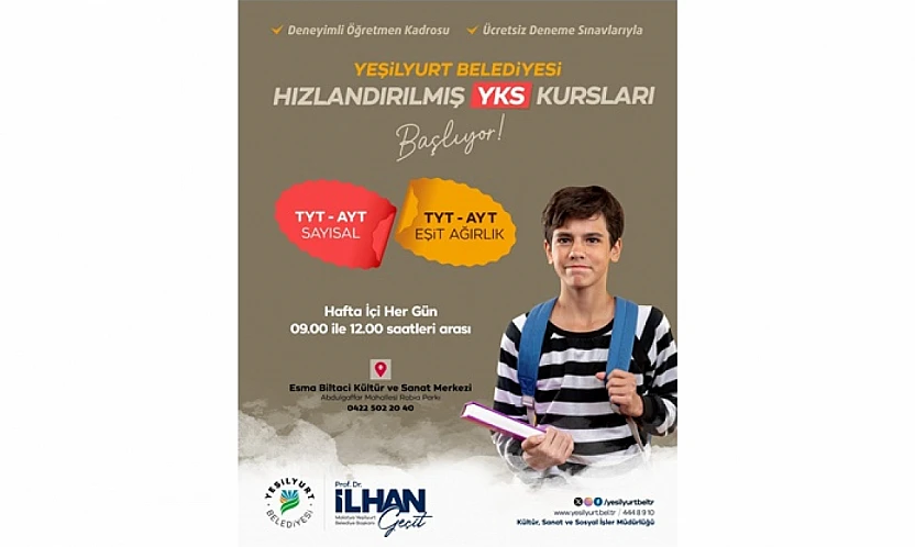 Hızlandırılmış YKS Kursları Yeşilyurt'ta Başladı